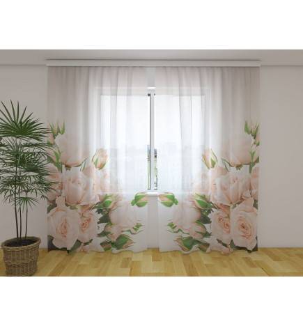 Custom curtain - With cream colored roses