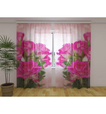 Personalized curtain - Romantic - With hearts and roses