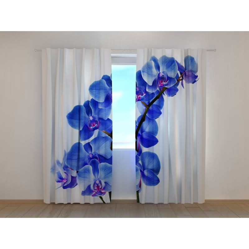 1,00 € Gordijn op maat - Blauwe orchideeën - THUIS ARRANGEMENT