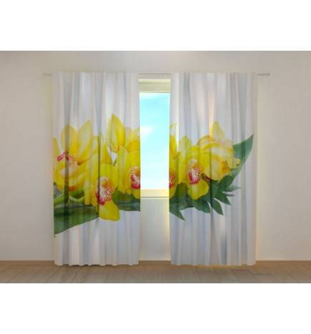 1,00 € Custom curtain - Yellow orchids - ARREDALACASA