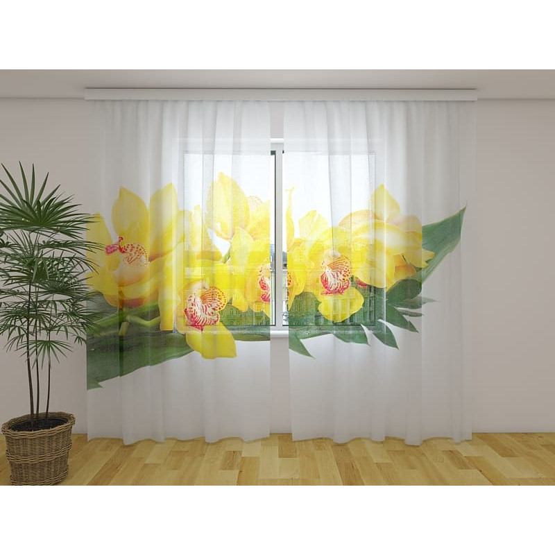 1,00 € Zavesa po meri - Rumene orhideje - ARREDALACASA