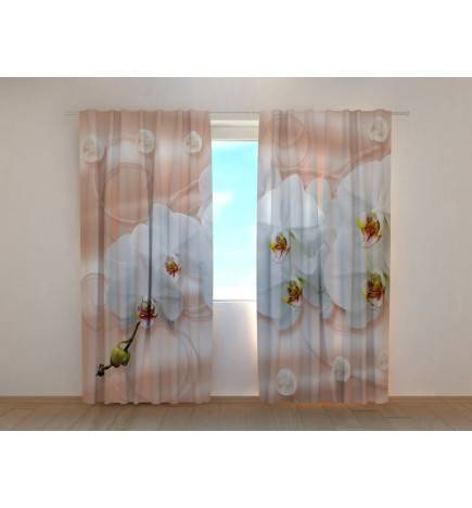 Custom curtain - Refined white orchids