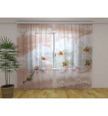 Custom curtain - Refined white orchids