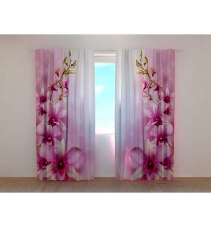 1,00 € Benutzerdefinierter Vorhang - Leuchtend lila Orchideen
