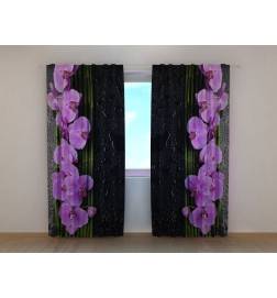 1,00 € Individualizuotos užuolaidos – orchidėjos – violetinė ir juoda