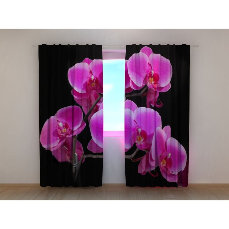 1,00 €Rideau personnalisé - Orchidées violettes - Avec fond noir