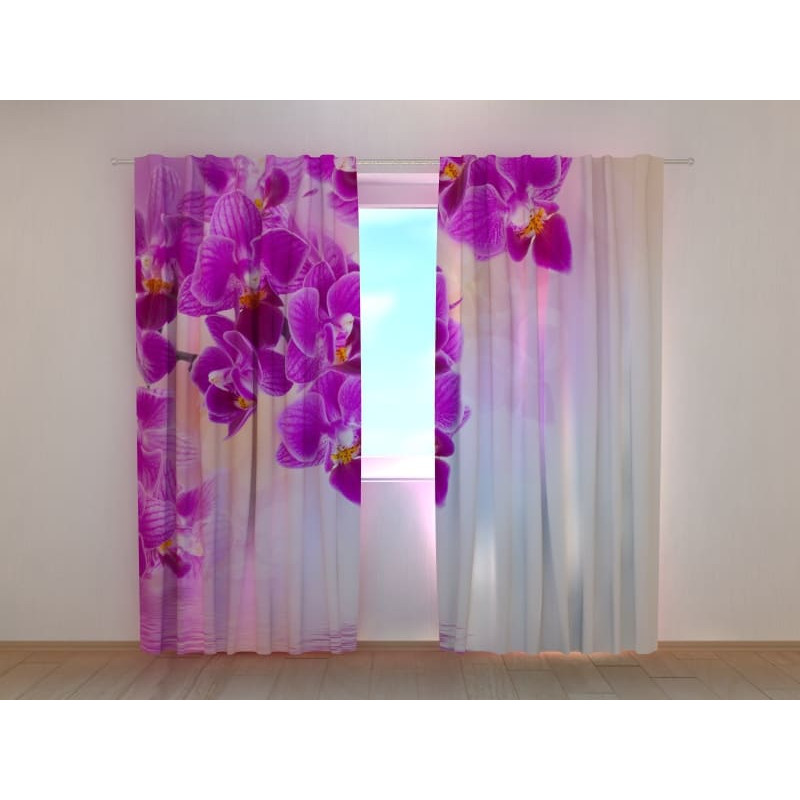 1,00 € Aangepaste gordijn - paarse orchideeën