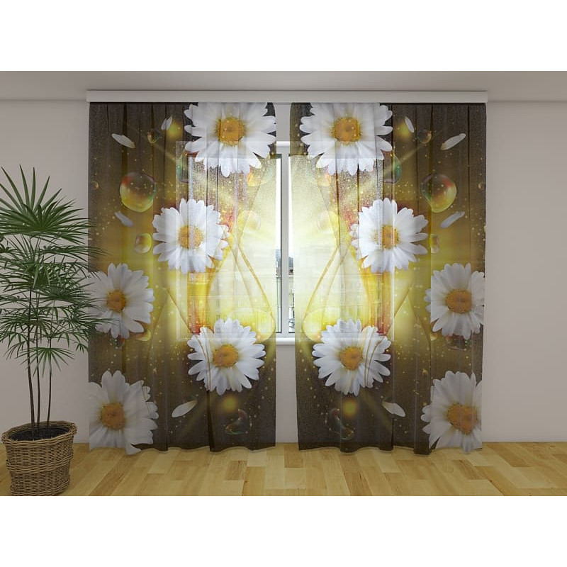 1,00 € Custom curtain - Abstract with chamomile flowers