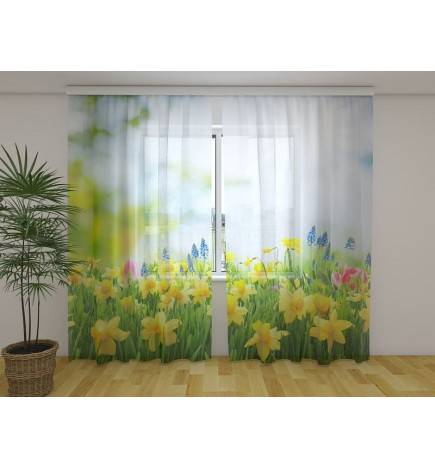 Cortina personalizada - Con narcisos amarillos - ARREDALACASA