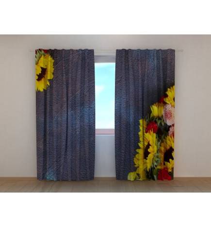Personalized Curtain - With elegant sunflowers