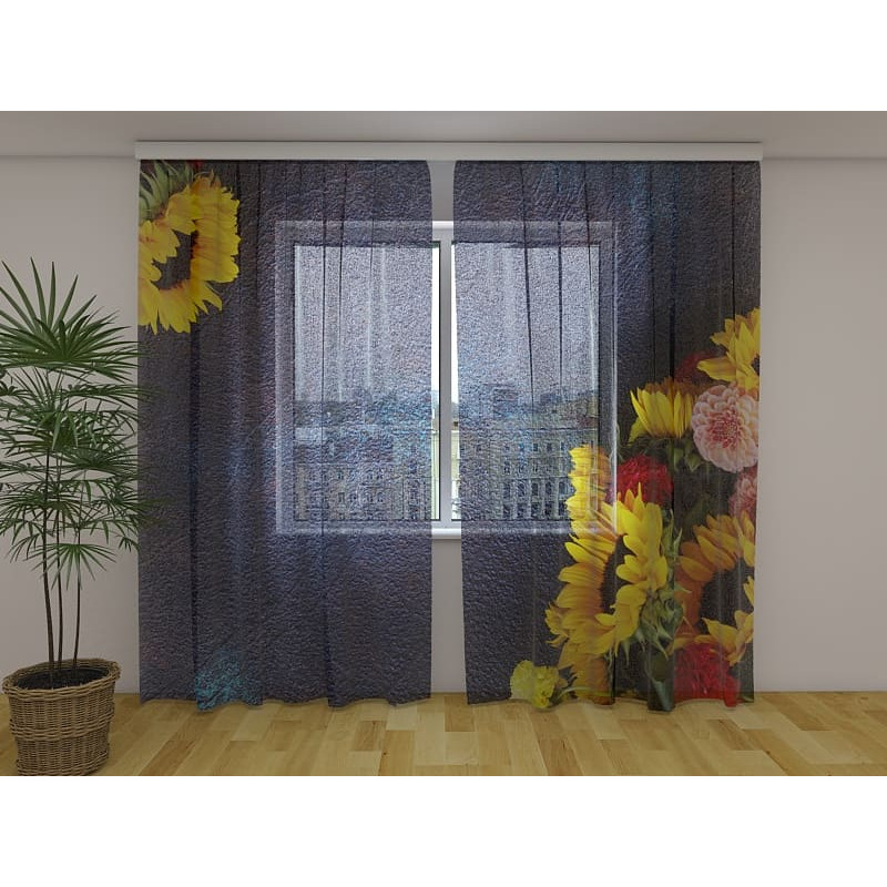 1,00 € Personalizirana zavesa - Z elegantnimi sončnicami