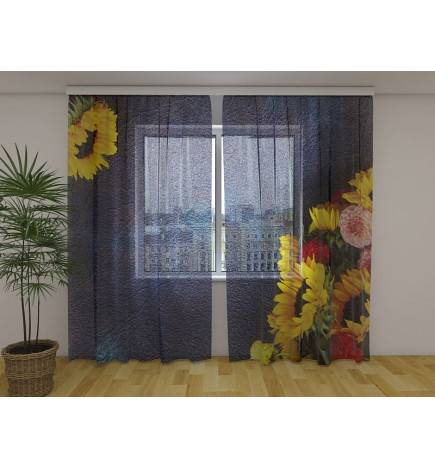 Personalisierter Vorhang – Mit eleganten Sonnenblumen