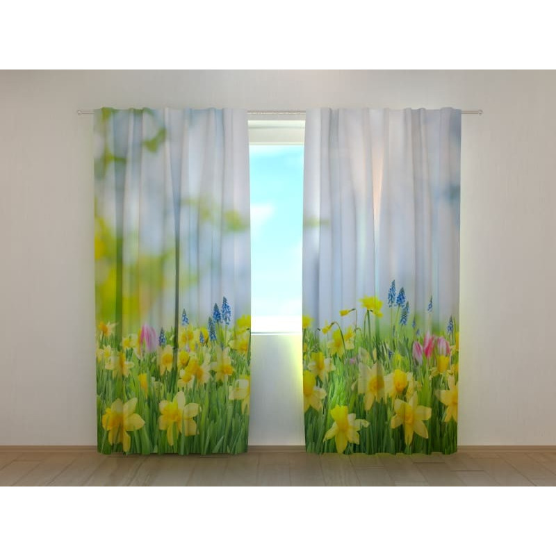 1,00 € Personalizirana zavesa - Z rumenimi narcisami - ARREDALACASA