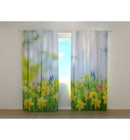 Personalized curtain - With yellow daffodils - ARREDALACASA