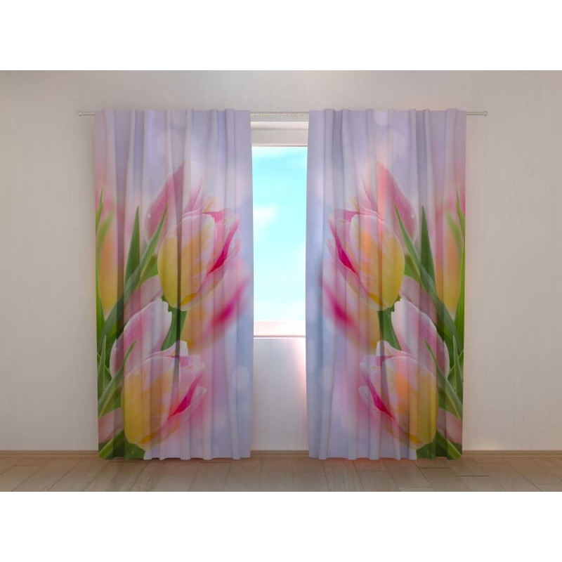 1,00 € Cortina personalizada - Tulipanes rosas - MUEBLES HOGAR