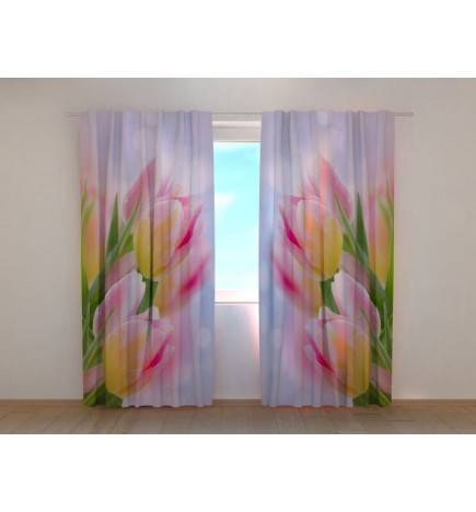 1,00 € Gepersonaliseerde gordijn - Roze tulpen - HUIS MEUBILEREN