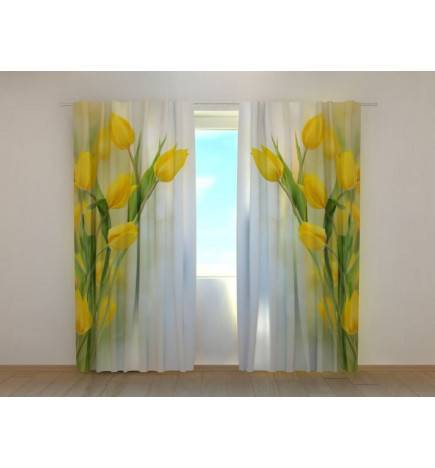 Custom curtain - With yellow tulips