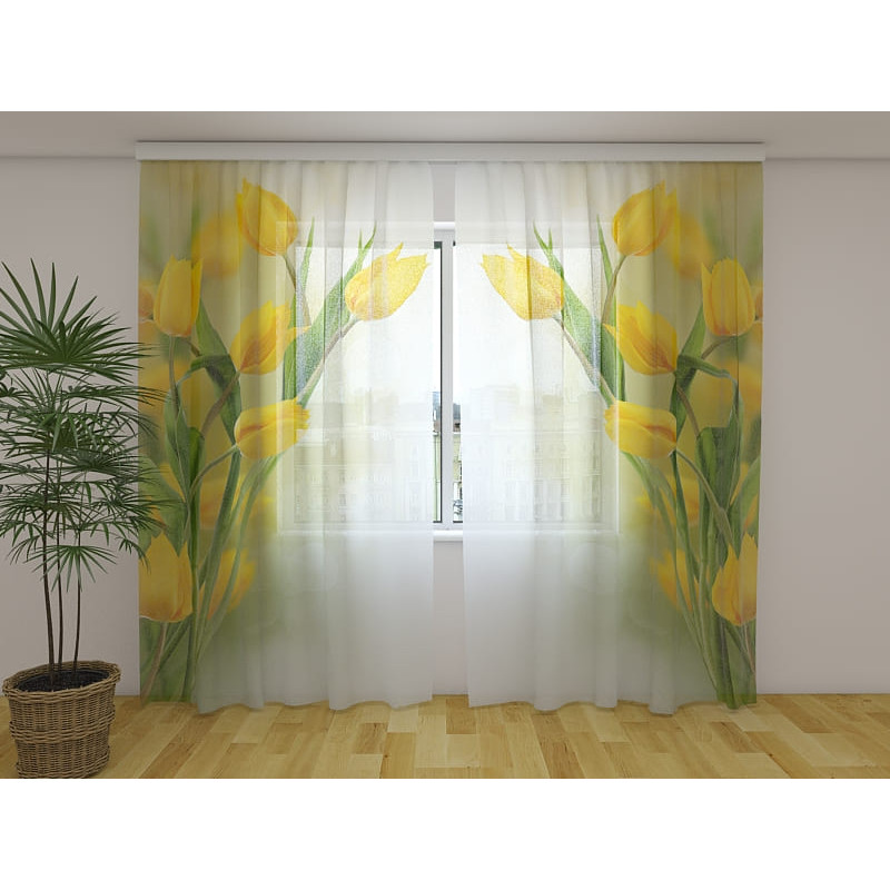 1,00 € Maßgeschneiderter Vorhang – Mit gelben Tulpen 1,00 € Maßgeschneiderter Vorhang – Mit gelben Tulpen