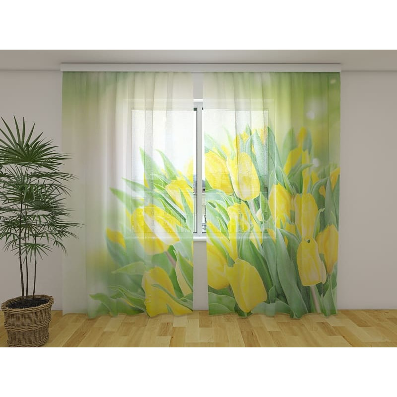 1,00 € Custom curtain - With yellow tulips and green leaves 1,00 € Custom curtain - With yellow tulips and green leaves
