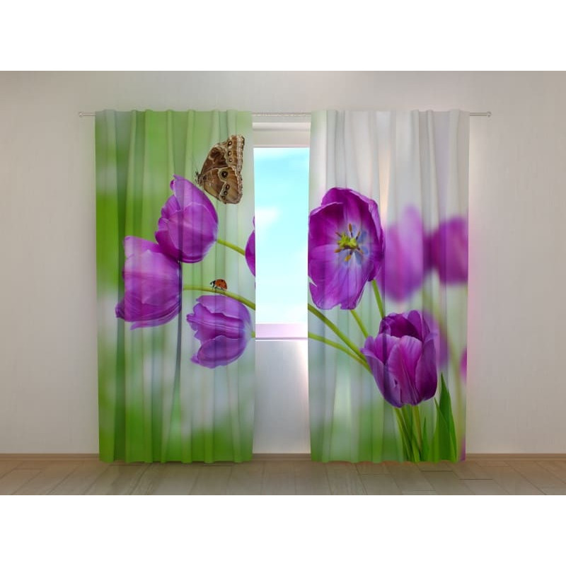 1,00 €Rideau personnalisé - Tulipes violettes - MEUBLER LA MAISON