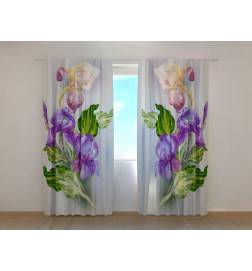 1,00 € Personalisierter Vorhang – Mit den Blättern und Blüten von Schwertlilien