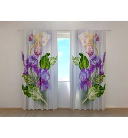 1,00 € Personalized curtain - With the leaves and flowers of irises