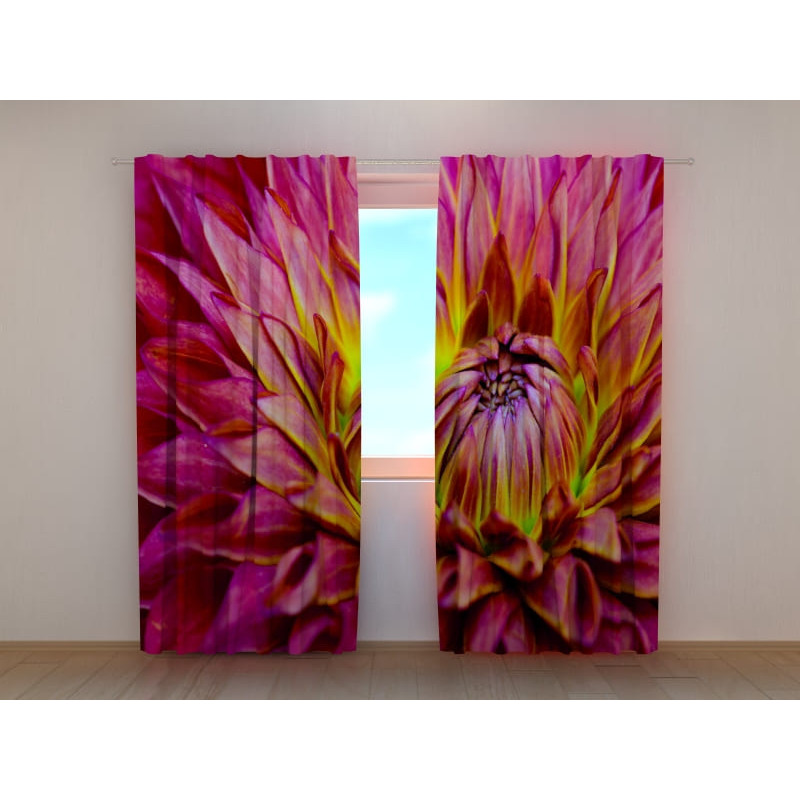 1,00 € Custom curtain - With red dahlia flowers