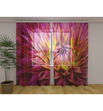 Pielāgots aizkars - ar sarkaniem dāliju ziediem