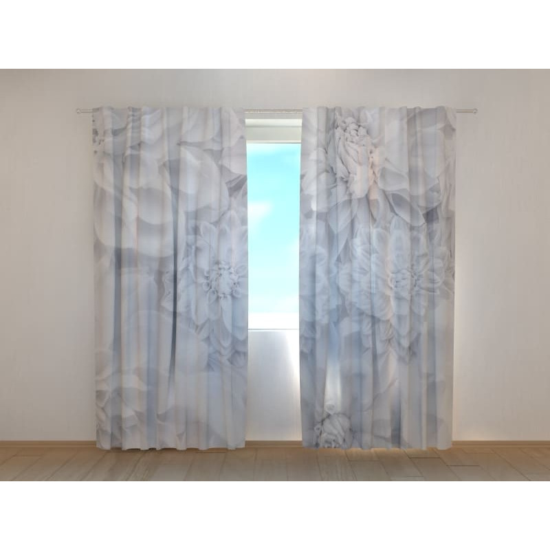 1,00 € Custom curtain - with white dahlia flowers