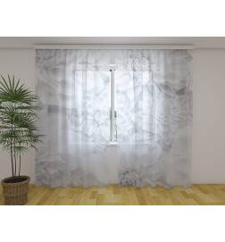 Custom curtain - with white dahlia flowers