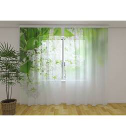 Custom curtain - With white lilac flowers