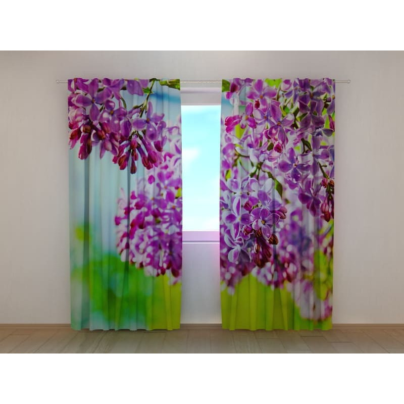 1,00 € Custom curtain - With purple lilac flowers