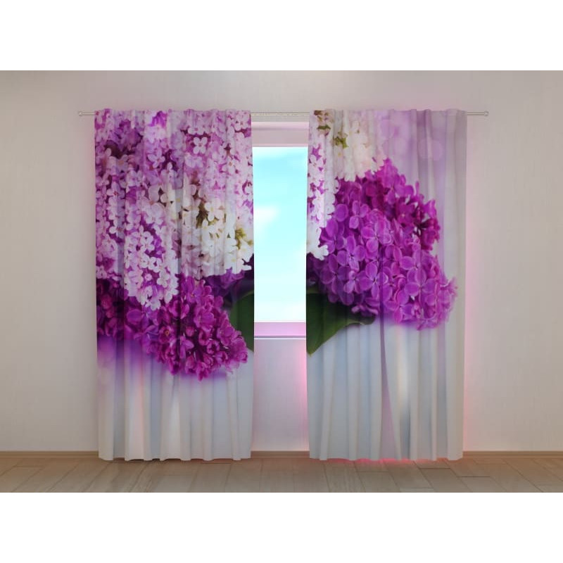 1,00 €Tenda personalizzata - Con i fiori di lillà bianchi e viola