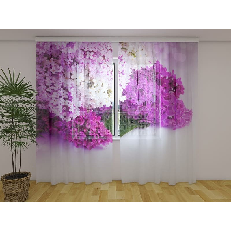 1,00 €Tenda personalizzata - Con i fiori di lillà bianchi e viola