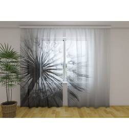Benutzerdefinierter Vorhang – Schwarz-weiße Wildblume