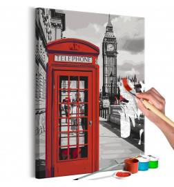DIY canvas painting - Telephone Booth