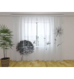 Perdeau personalizat - cu flori sălbatice negre