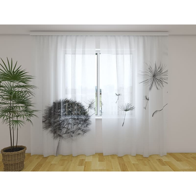1,00 € Custom Curtain - With Black Wildflowers
