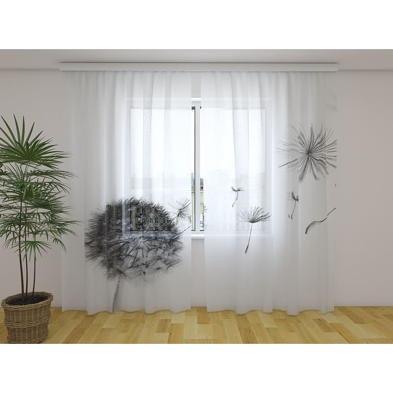1,00 € Mukautettu verho - mustilla luonnonkukilla