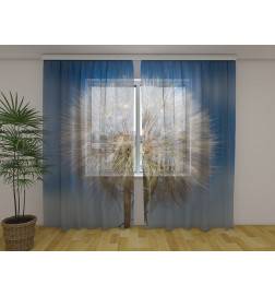 Custom curtain - With a large wild flower