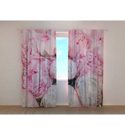 Personalized Curtain - With Pink Peonies