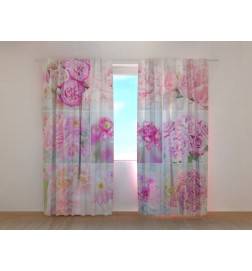 1,00 € Personalized Curtain - With a collage of peonies