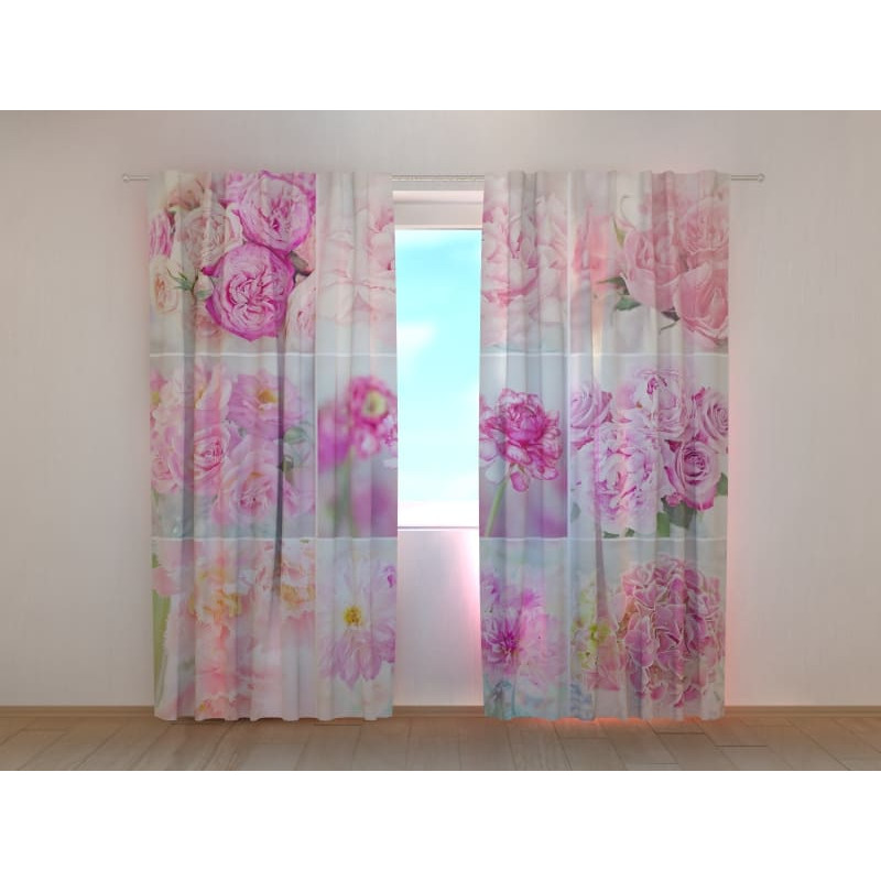 1,00 € Personalized Curtain - With a collage of peonies