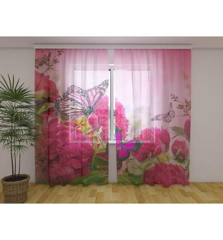 1,00 € Personalized Curtain - With butterflies and peonies