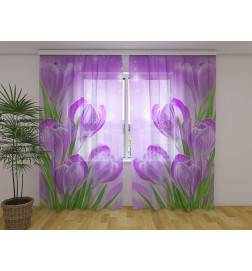 Personalized Curtain - With crocus flowers and leaves