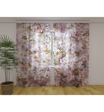 Custom curtain - with cherry blossoms in spring