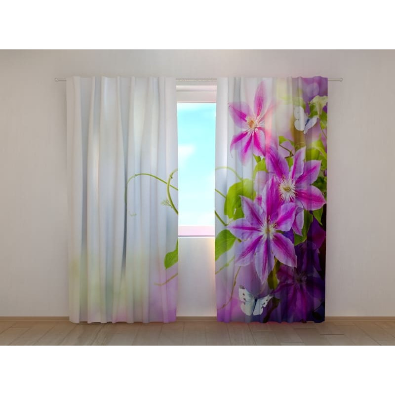 1,00 €Rideau personnalisé - Feuilles et fleurs violettes