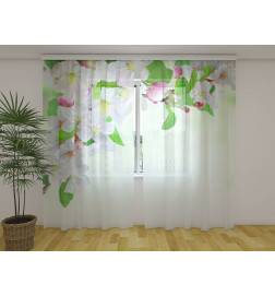 1,00 € Personalisierter Vorhang – Zarte Blätter und Blumen