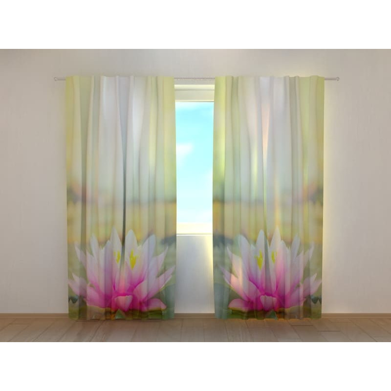 1,00 € Personalized Curtain - With Pink Lotus Flowers