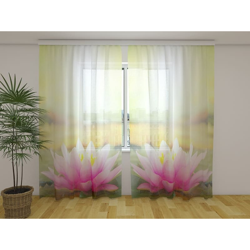1,00 € Personalized Curtain - With Pink Lotus Flowers